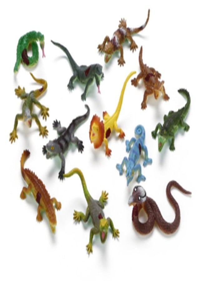 DIMAZO Small Kids Sea & Wild Animal Toys Sets for Fun, Educational, Spark Imagination and Learning (Multi Choice Sets) (Reptiles Animals) 12pcs - Image 1